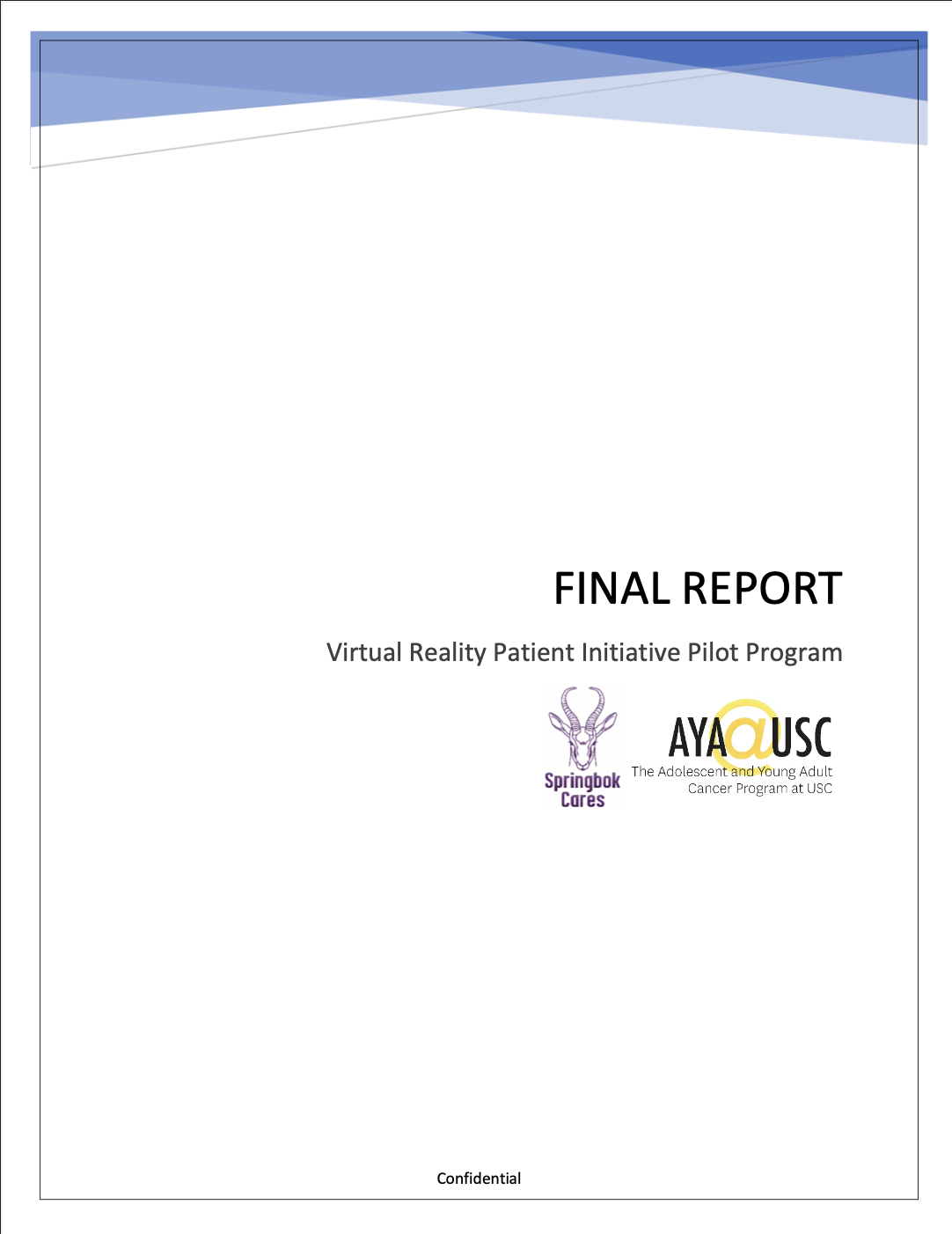 VR Feasibility Study / Patient Care Integration — 2